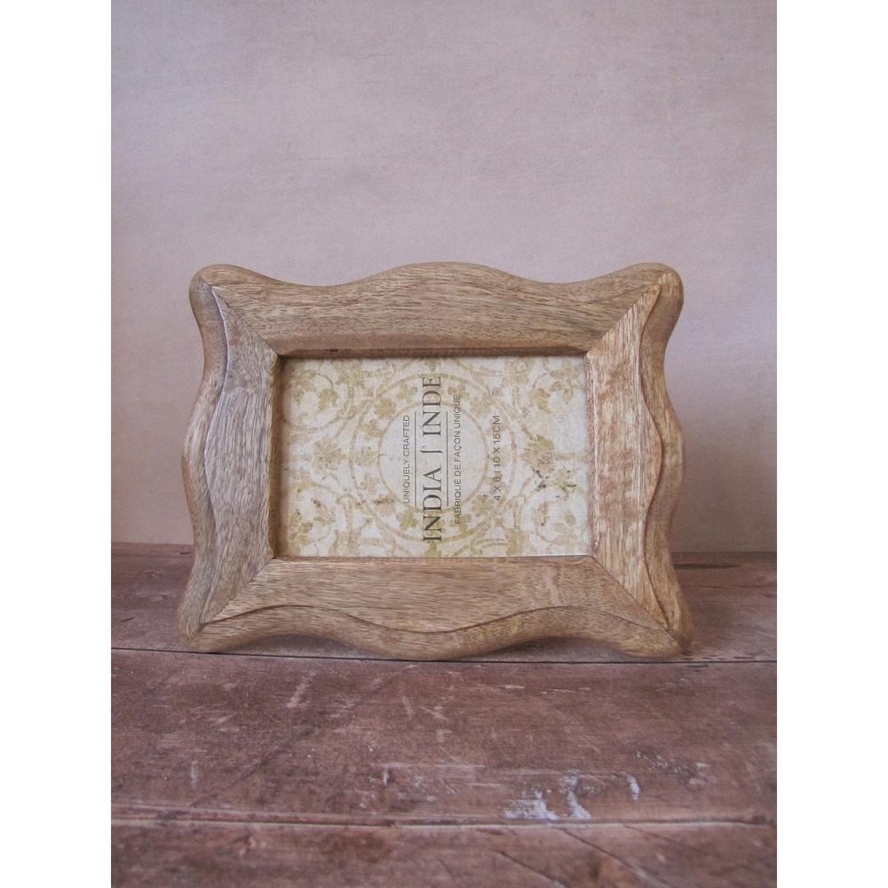 Vintage Wood Wavy Edge Photo Frame - Farmhouse 4 x 6 Picture Frame - Picture 4 of 11